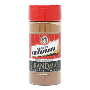 Ground cinnamon in small spice bottle